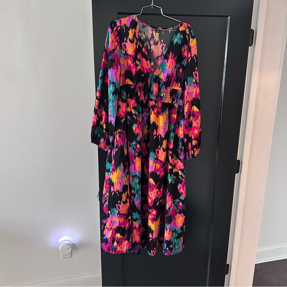 Vibrant Multicolor Long Sleeve Dress